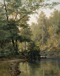 Metsäjärvi (öljymaalaus) tekijältä Nils Hansteen