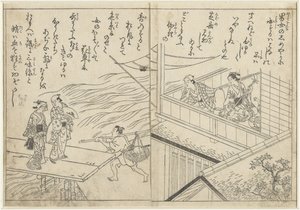 Teehuone joen varrella tekijältä Nishikawa Sukenobu (attributed to)