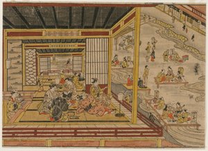 Teetalo Kamo-joen rannalla Kiotossa, 1740-luku.
