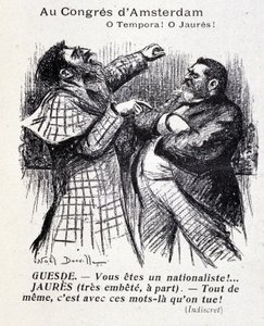 Jean Jauresin ja Jules Guesden (Amsterdamin sosialistinen kongressi) välinen keskustelu, kirjoittanut Noel Dorville, "" Le Panache"" 10.5.1904.