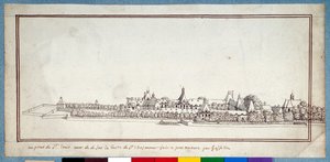 St Louisin sairaala (kynä ja muste pesulla paperille)