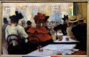 Kahvilan konsertissa. Norbert Goeneutten (1854-1894) maalaus