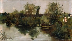 N.Goeneutte, idyllinen jokimaisema