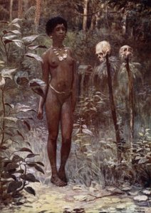 Tapu-neitsyt, Brittiläiset Salomonsaaret (väri litho) tekijältä Norman Hardy