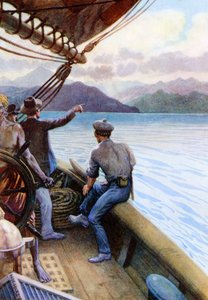 "Risteily Etelämeren saarilla, Norfolkin saari näköpiirissä", 1908 tekijältä Norman Hardy