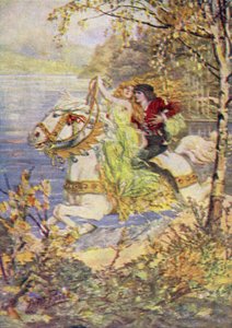 Todellinen Tuomas ja kaunis kuningatar (väri litho)