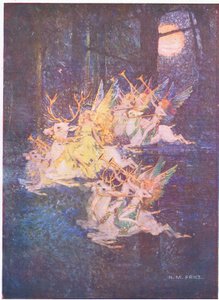 The Fairy Love: Metsän läpi kuu vilkaisi, siellä näin Faysin etenevän (väri litho)