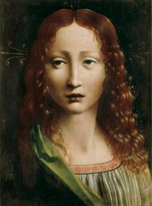 Vapahtaja, Lombard-koulun maalaus. 1500-luvun loppu. Öljy puulle. 25 cm x 18,5 cm. Madrid. Lazaro Galdianon säätiö.