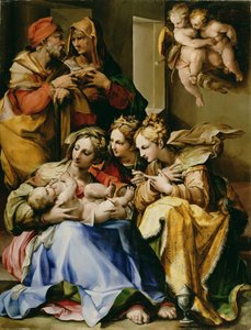 Pyhä perhe pyhien Annan, Aleksandrian Katariinan ja Maria Magdaleenan kanssa, n. 1560-1560