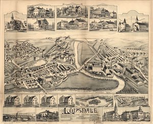 Lonsdale, Rhode Island, 1888. tekijältä O.H. Bailey and Co.