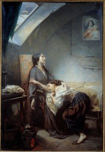 Onneton perhe. Octave Tassaert (1800-1874) maalaus 1849 Sun. 1,15x0,76 m Pariisi, museo d
