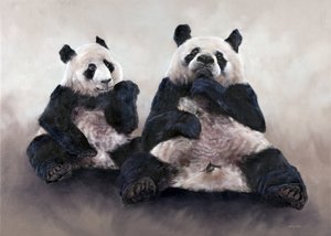 Kiinan karhu, Pixiu, 2014 (akryyli kankaalle) tekijältä Odile Kidd