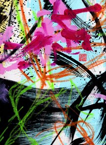 Mozartin Spring Ink Abstraction 3, 2020 (akryyli kankaalle)