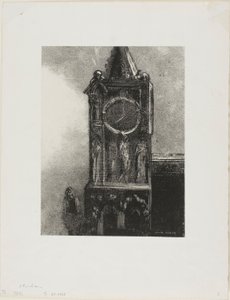 Kello tornissa soi tunnin, levy 4 Edmond Picardin Le Jure -teoksesta. tekijältä Odilon Redon