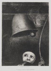 Edgar Poelle (Naamio soittaa surun kelloa) [To Edgar Poe (A Mask Sounds the Death Knell)] tekijältä Odilon Redon