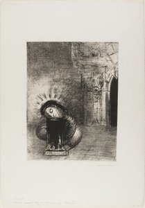 Una crisàlida llarga, el color de la sang, placa 2 de 6 finlandès tekijältä Odilon Redon
