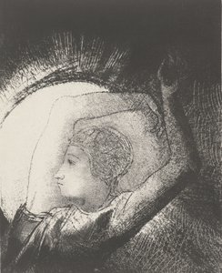 Auringon pukeutunut nainen, 1899 (printti) tekijältä Odilon Redon