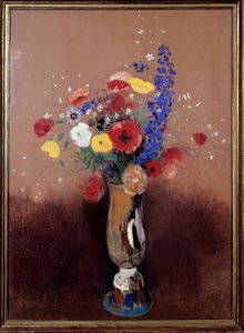 Kukkakimppu pellolta. Odilon Redonin (1840-1916) maalaus tekijältä Odilon Redon