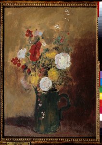 Kukkakimppuja Odilon Redonin (1840-1916) maalaus 1800-luvun Bordeaux, Musee des Beaux Arts tekijältä Odilon Redon