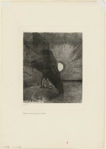 Paholainen kuohuu vierelläni lakkaamatta, levy 7 Charles Baudelairen Pahan kukat -teoksesta. tekijältä Odilon Redon