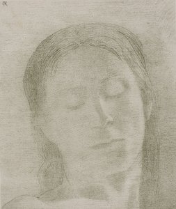 Suljetut silmät, 1890 tekijältä Odilon Redon