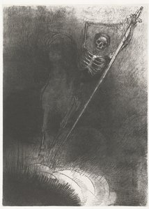 De Dood te paard ...ja sitä, joka kiipesi sen päälle, kutsuttiin Kuolemaks (otsikko esineessä) Apocalypse of Saint John (sarjan nimi) Openbaring van Johannes (sarjan nimi) tekijältä Odilon Redon