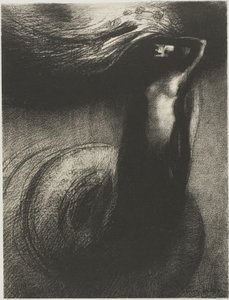 Kuolema: "Ironiani ylittää kaikki muut!", levy 3/6 tekijältä Odilon Redon