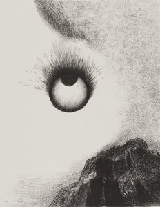 Kaikkialla silmämunat liekeissä, levy 9 julkaisusta The Temptation of Saint Anthony (1. sarja) tekijältä Odilon Redon