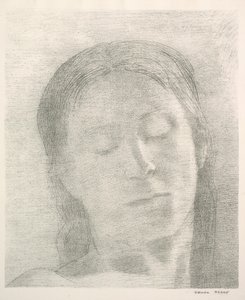 Silmät kiinni, 1890. tekijältä Odilon Redon