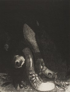 Kukat putoavat ja Pythonin pää ilmestyy, levy 5/24 tekijältä Odilon Redon