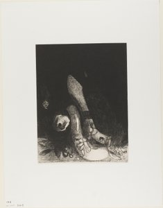Kukat putoavat ja Pythonin pää ilmestyy, levy 5/24 tekijältä Odilon Redon