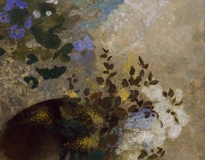 Kukat mustassa maljakossa, n. 1909-1910 tekijältä Odilon Redon