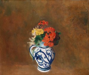 Kukat sinisessä maljakossa, n. 1900 tekijältä Odilon Redon