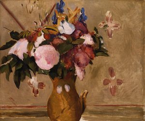 Kukat maljakossa, kopio Cezannen maalauksesta, n. 1886 tekijältä Odilon Redon