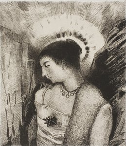Tässä on hyvä jumalatar, Idean vuorten äiti, levy 15/24 tekijältä Odilon Redon