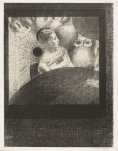 In the Spheres (hengitys, joka johtaa eläviä olentoja on myös Spheres), levy 5/6 Edgar Poelle tekijältä Odilon Redon