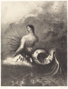 La sirene sortie des flots vetue de dardos (Sireeni väkäisiin pukeutunut, nousi aalloista tekijältä Odilon Redon