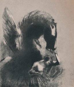 Pegasus vangittu, 1889, 1946. tekijältä Odilon Redon
