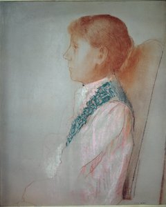 Madame Odilon Redonin muotokuva - pastelli tekijältä Odilon Redon