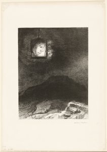 Precarious Glimmering, Infinitystä ripustettu pää, levy 3/6 tekijältä Odilon Redon