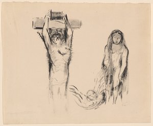 Pyhä Antonius ja kaksi kiusaajaa tekijältä Odilon Redon