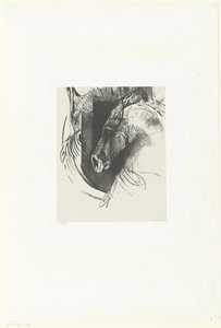 Taisteluhevonen Le Courcier (otsikko esineessä) tekijältä Odilon Redon