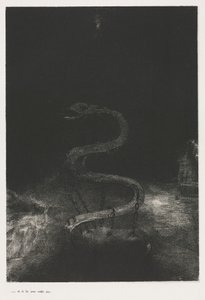 Pyhän Johanneksen Apokalypsi: Ja sitoi hänet tuhat vuotta, 1899. tekijältä Odilon Redon
