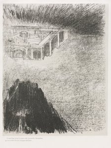 Pyhän Johanneksen Apokalypsi: Ja minä, Johannes, näin pyhän kaupungin, Uusi Jerusalem, 1899. tekijältä Odilon Redon