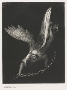 Pyhän Johanneksen Apokalypsi: Ja minä näin hänen oikeassa kädessään, joka istui..., 1899. tekijältä Odilon Redon