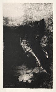 Kimera vihreillä silmillä kääntyy, lahdet tekijältä Odilon Redon