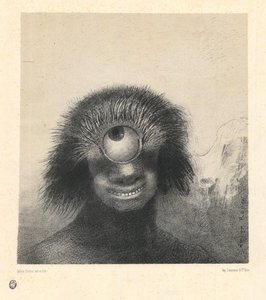 The Misshapen Polyp Floated on the Shores, eräänlainen hymyilevä ja kauhistuttava kyklooppi sarjasta "Les Origines" tekijältä Odilon Redon