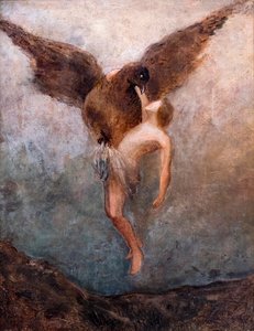 Ganymedeksen raiskaus, n. 1910 (öljy kankaalle) tekijältä Odilon Redon