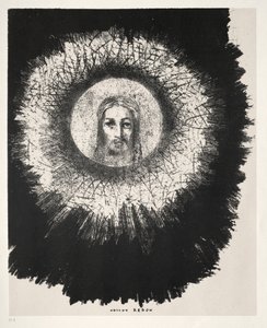 Pyhän Antoniuksen kiusaus Ensimmäinen sarja: Ja auringon paistaa levyllä..., 1888. tekijältä Odilon Redon