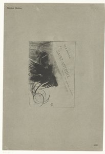 Nimisivu sarjasta, jossa on Pyhän Antoniuksen kiusaus Tentation de Saint-Antione texte de Gustave Flaubert (sarjan nimi esineessä) Temptation of Saint Anthony (sarjan nimi) tekijältä Odilon Redon